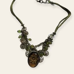 Floral Fashion Costume Jewelry Sunflower Embellished Statement Cord Necklace